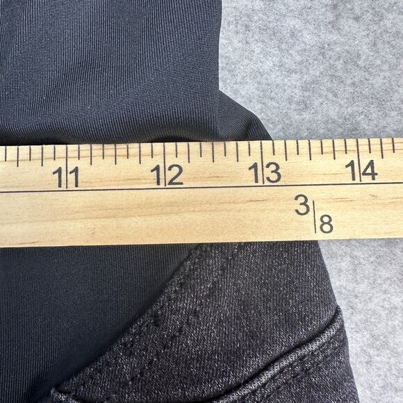 Isabel Maternity Midi Jean Short Womens 2 Black Crossover Panel Pull On Raw Hem - Picture 14 of 16